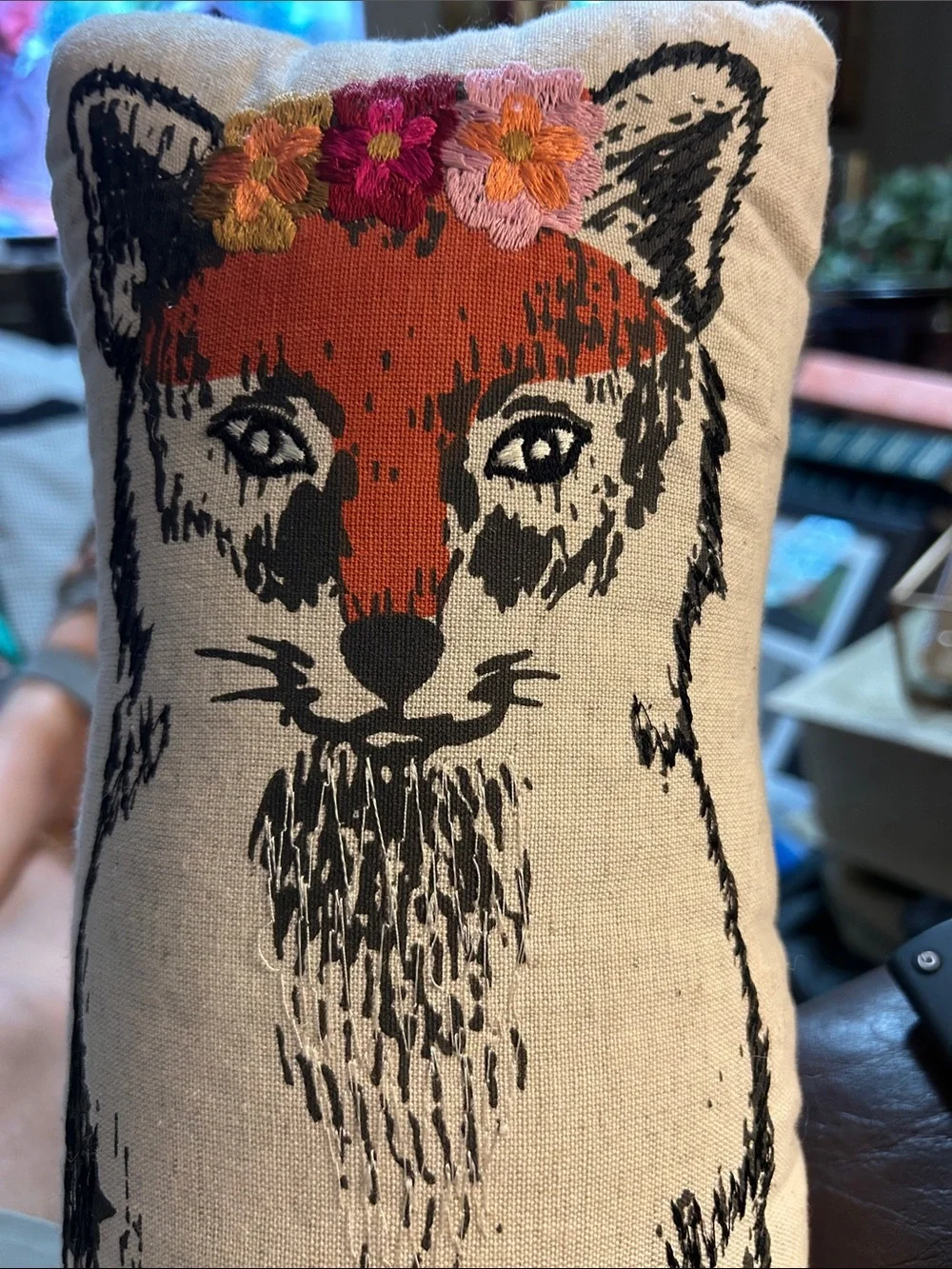 Mrs Fox on one side and Mr Fox  on the other side  Throw Pillow by Paper Source.